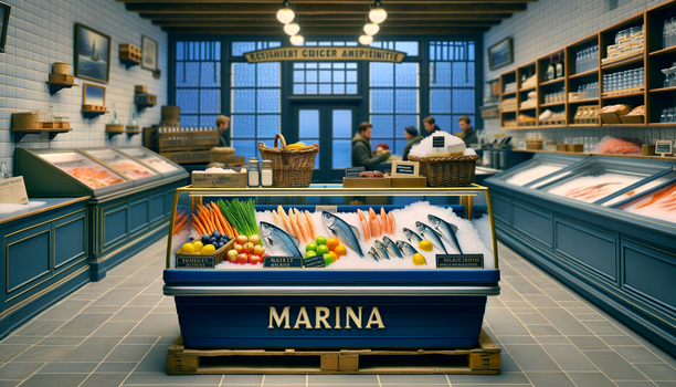Smarte wiederverwendbare Fischsteige für frischen Fisch